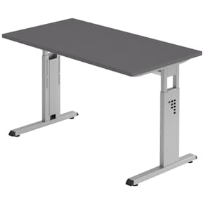 Schreibtisch HAMMERBACHER OS612, graphit/silber, 120x67,2 cm