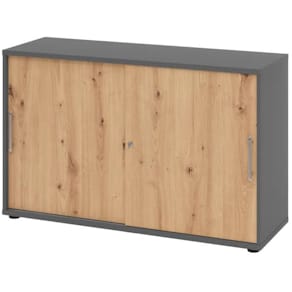 Schiebetürenschrank Hammerbacher 1752S RE, Graphit/Asteiche, 120x