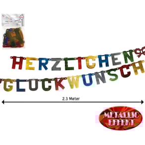 Girlande TIB Buchstaben Glückwunsch, bunt