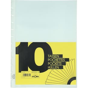 Showtassen Atoma, transparant, voor A4+ schriften, set van 10