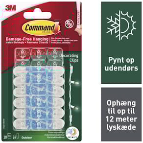 Ophængsstrips 3M Command transparente, kasse á 6 pakker