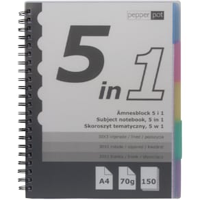 Ämnesblock 5flikar A4 150blad