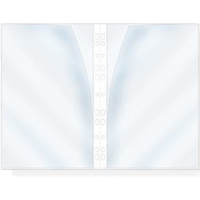 Plastficka dubbelvikt A4 transparent, halvöppen