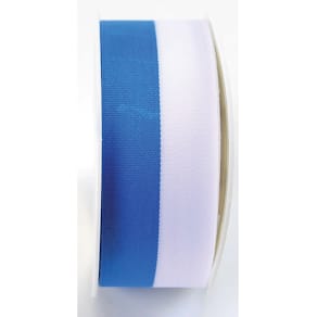 Zierband GOLDINA Acetat, 25 mm x 25 m, blau/weiß