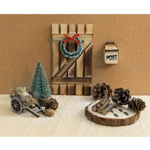 Wichteltür-Set, 11-teilig, natur