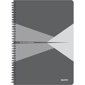 Notitieboek Leitz Office, A4, PP kaft, gelijnd, grijs