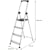 Trapladder Brasq SL400, aluminium, zilver, 4 treden