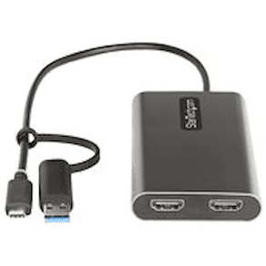 StarTech.com USB-C to Dual-HDMI Adapter, USB-C or A to 2x HDMI,