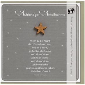 Trauerkarte PERLEBERG, weiß/schwarz, mit Umschlag