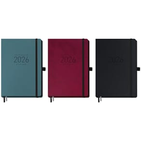 Buchkalender HÄFFT Chäff-Timer Deluxe A5 2026, Kunstleder, sort.