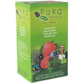 Thee Puro Bio, bosvruchten, fairtrade, pak van 25 zakjes