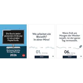 Kalender HEYE Bürosprüche, Abreißkalender 2026, 11 x 14 cm