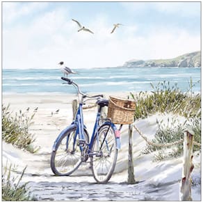 Servietten AMBIENTE Bike at the Beach, Fahrrad am Strand, 33x33cm