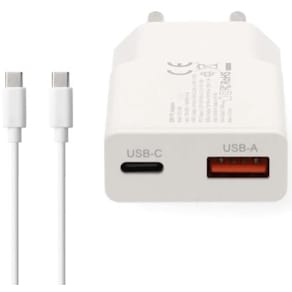 Laddare vägg NEDIS GaN 2xUSB-A/C 1m vit