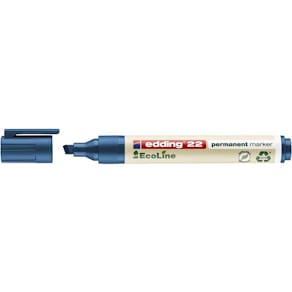 Permanent marker edding EcoLine 22, skrå 1–5 mm, blå, 10 stk