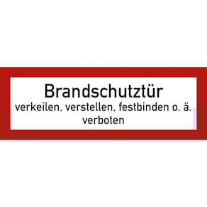Hinweisschild MOEDEL, Brandschutztür verkeilen verboten, Folie, 7