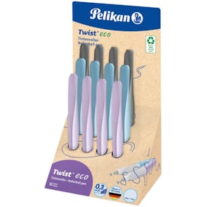 Tintenroller Pelikan Twist eco Display, sortiert, 12 Stück