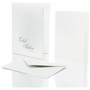 Kartenmappe Rössler Edel Satin, A6 HD/C6, weiß gerippt
