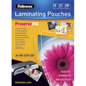 Lamineringslommer Fellowes Premium A4 klar, 216x303 mm, 100 stk