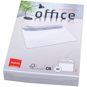 Briefumschlag Elco Office, C6, haftklebend, ohne Fenster, weiß