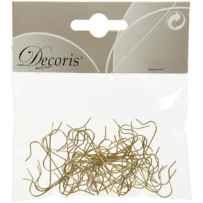 Kugelaufhänger Decoris S-Haken, 50 St., gold