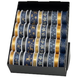 Geschenkband-Präsenter GOLDINA, 40-teilig, blau/gold