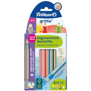 Farbstiftetui Pelikan Griffix, 8+1 St., WV, sortiert