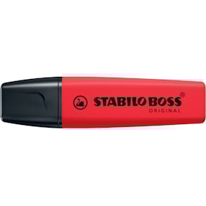 Textmarker STABILO BOSS ORIGINAL REALRED, Display, rot, 15 St.