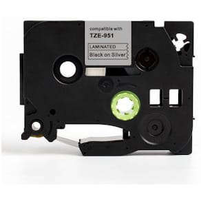Tape 24mm TZe-951 svart på silver