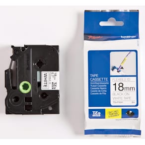 Tape Brother TZe flexibele gelamineerd, voor P-Touch, 18 mm, ZW