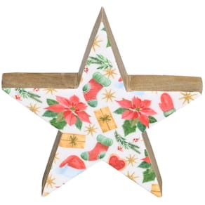Weihnachtsstern Noname, Mangoholz, bunt, 18,5x4x20 cm