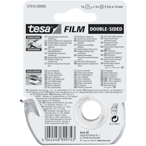 Klebefilm tesa doppelseitig, 7,5 m, 12 mm, transparent