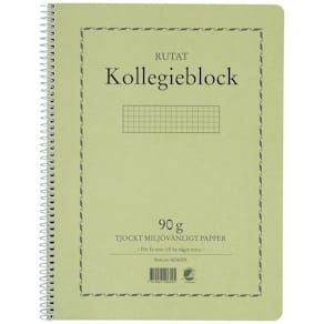 Kollegieblock A4, rutat, 90g, 5st
