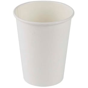 Papkrus hvid 12 oz, PE-belagt, single wall, 8 x 1000 stk