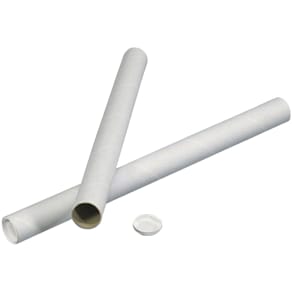 Paprør 76 mm Ø, 750 mm, 2 mm væg, hvid, m. låg, 10 stk