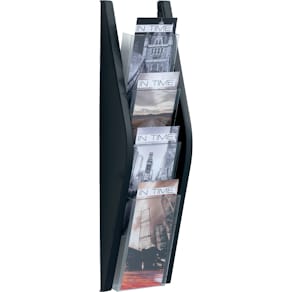 Wand-Prospekthalter helit the arc, H6270395, 1/3 A4 hoch, schwarz