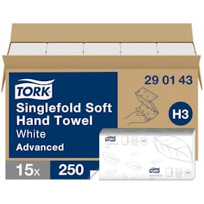 Pappershandduk TORK Adv H3 2-l Soft vit 3750/fp