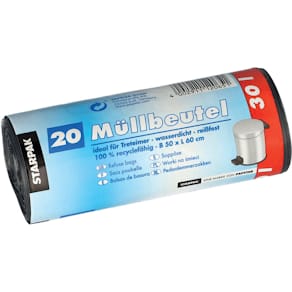 Müllbeutel PAPSTAR, 30 l, 60 x 50 cm, grau