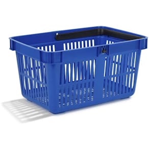 Indkøbskurv, NoName, med håndtag, 27L blå