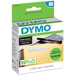 Etiketter Dymo LW Universal, vit, 19x51mm, 500/fp
