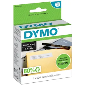 Etiketter Dymo LW Universal, vit, 19x51mm, 500/fp