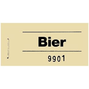 Blockgutscheine WOLF & APPENZELLER Bier 701012, gelb, 100 Abrisse