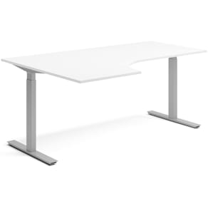 Skrivbord el vänster 80x180 cm Vit/Silver