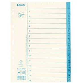 Pärmregister JOPA Papper A4 1-15, blå flik, 10st