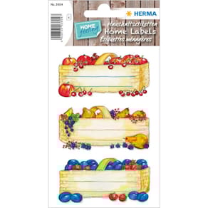 Küchenetiketten HERMA Obstkörbe, 84x120 mm, sortiert, 12 Stück