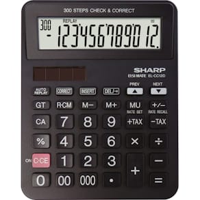 Tischrechner Sharp, 12-stellig, schwarz