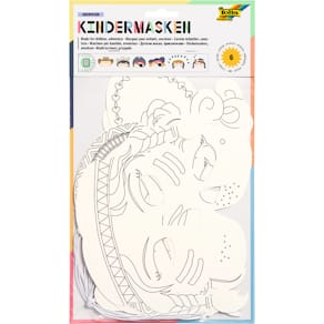 Kindermasken Folia, 6 Stück, sortiert, weiß