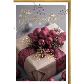 Weihnachtskarte Noname, geprägt, bunt, 11,5 x 17 cm, mit Umschlag