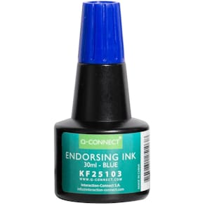 Stempelinkt Q-CONNECT, 28 ml, blauw