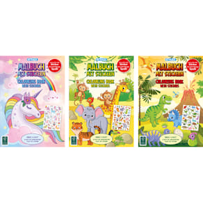 Sticker-Malbuch STYLEX, A4, 15 Blatt, sortierte Motive